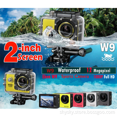 Full HD DVR Sport DV W9 wifi 1080P Waterproof 30M Camera 2.0 inch Screen Mini DV 140 Wide Angle WIFI